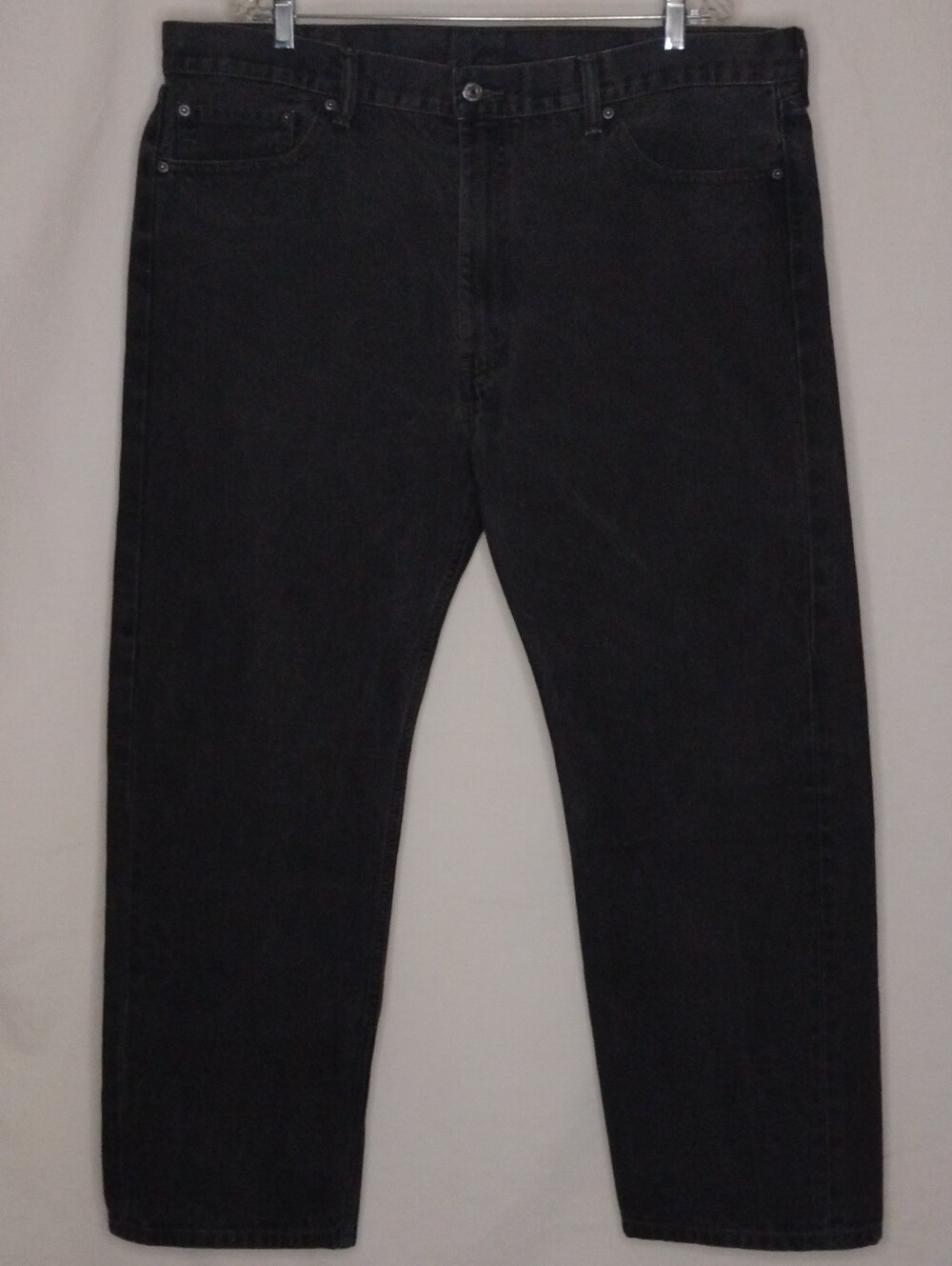 Men's 505 Levi's 42x30 Black Denim Jeans 100% Cotton Classic Straight Leg Pants